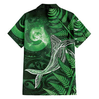 New Zealand Matariki Family Matching Puletasi and Hawaiian Shirt Maori Koru With Humpback Whale Green LT05 - Polynesian Pride