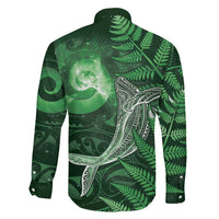 New Zealand Matariki Family Matching Summer Maxi Dress and Hawaiian Shirt Maori Koru With Humpback Whale Green LT05 - Polynesian Pride