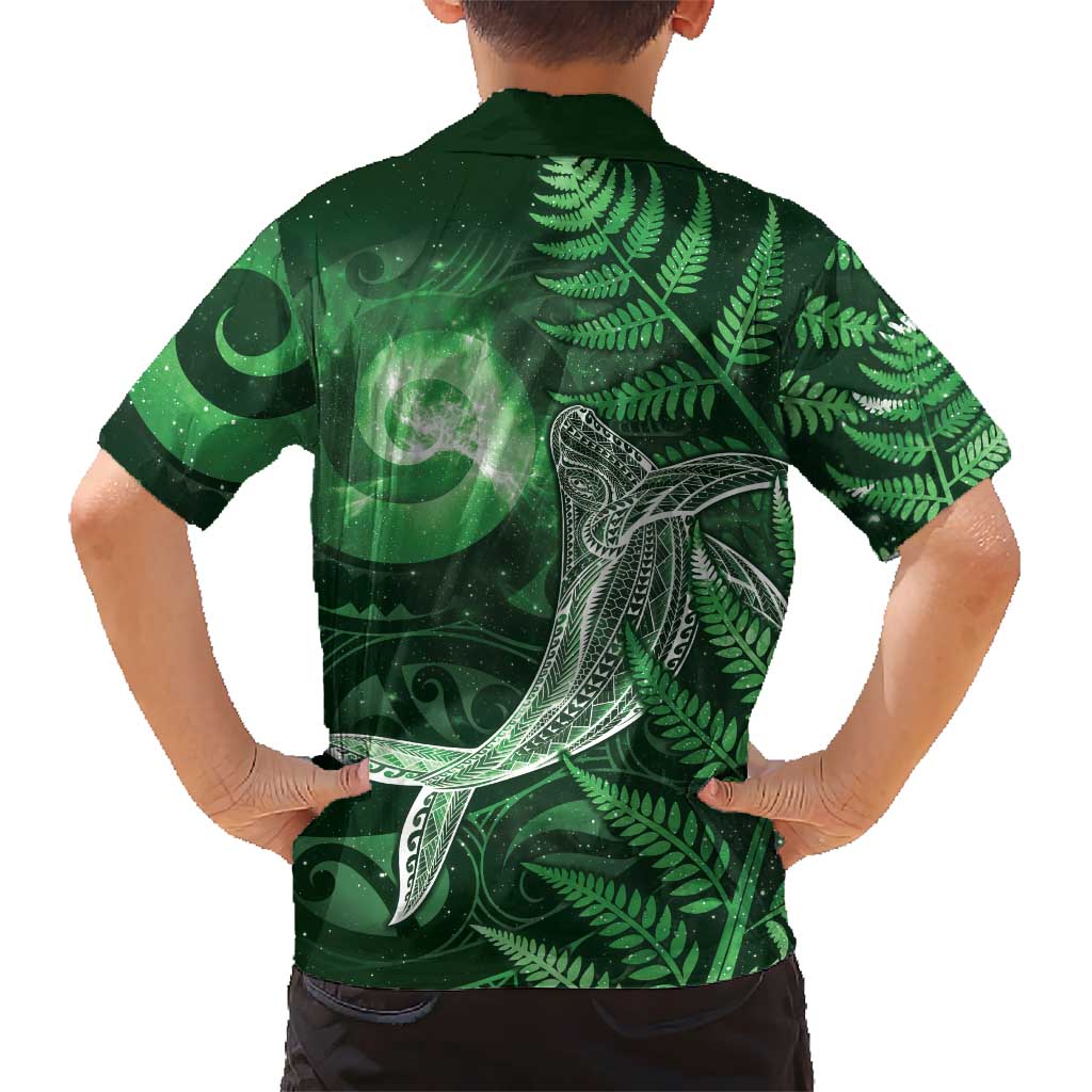 New Zealand Matariki Hawaiian Shirt Maori Koru With Humpback Whale Green