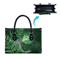 New Zealand Matariki Leather Bag Maori Koru With Humpback Whale Green LT05 - Polynesian Pride