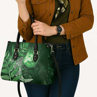 New Zealand Matariki Leather Bag Maori Koru With Humpback Whale Green LT05 - Polynesian Pride