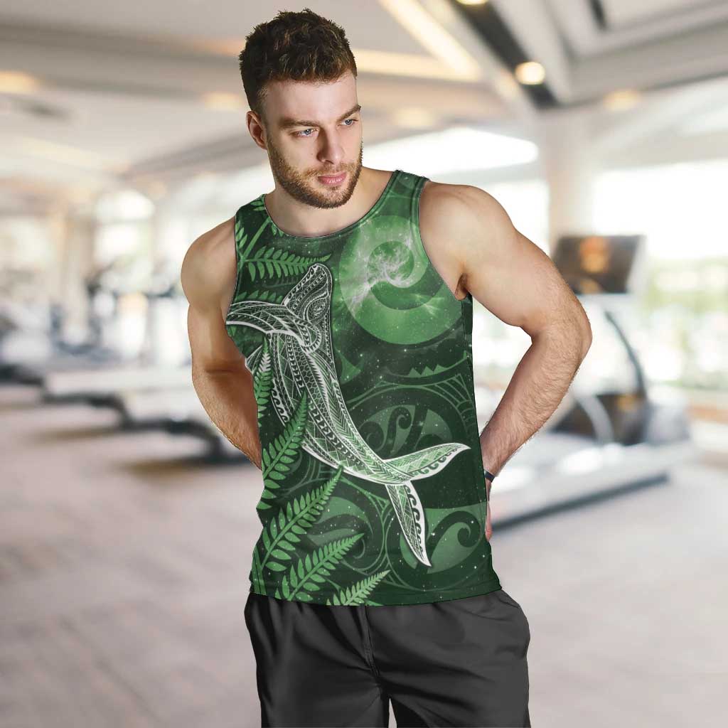 New Zealand Matariki Men Tank Top Maori Koru With Humpback Whale Green