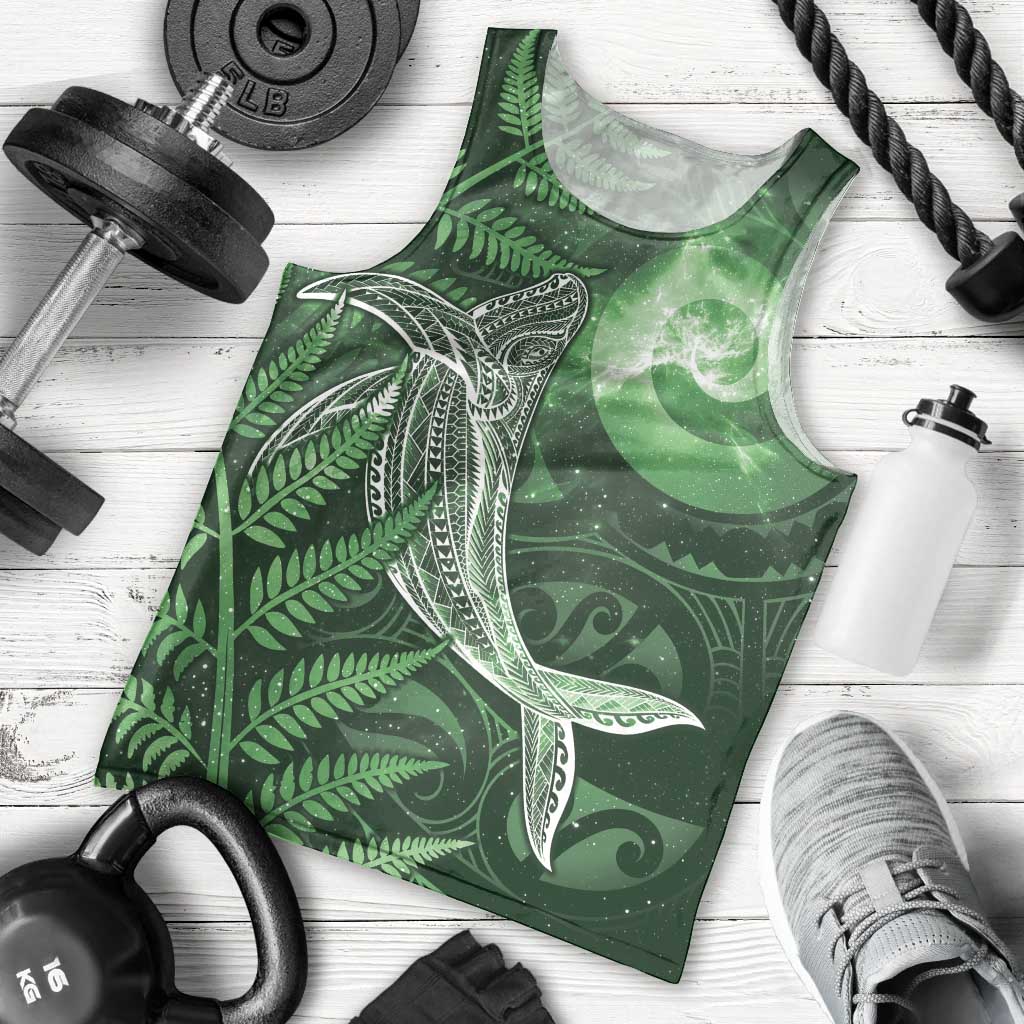 New Zealand Matariki Men Tank Top Maori Koru With Humpback Whale Green