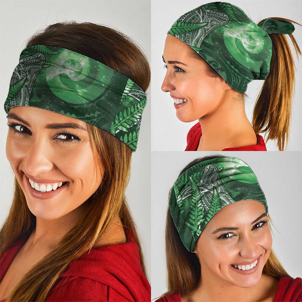 New Zealand Matariki Neck Gaiter Maori Koru With Humpback Whale Green LT05 - Polynesian Pride