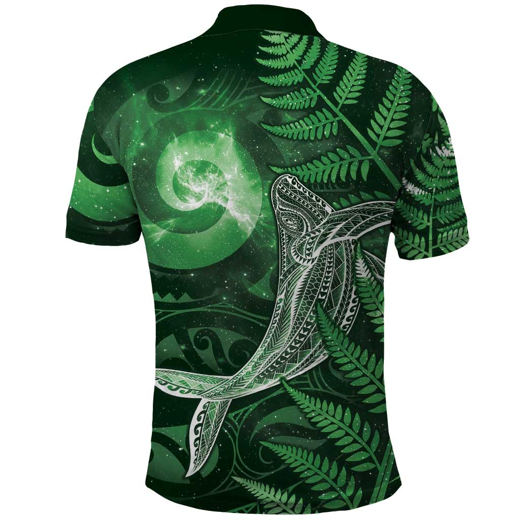 New Zealand Matariki Polo Shirt Maori Koru With Humpback Whale Green