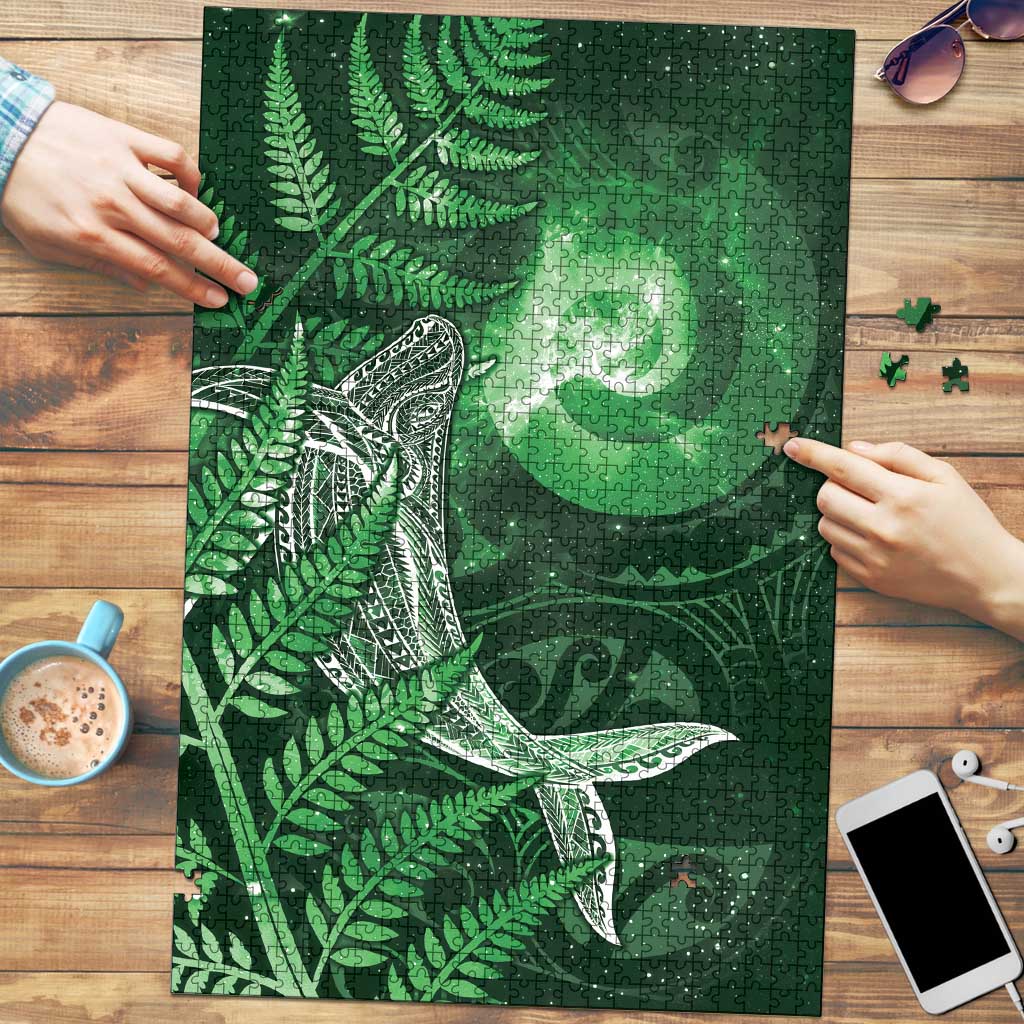 New Zealand Matariki Puzzle Maori Koru With Humpback Whale Green