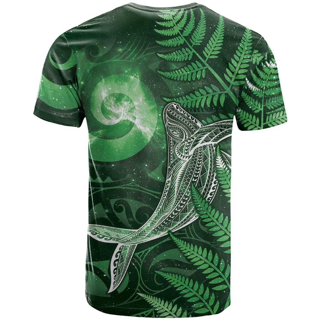 New Zealand Matariki T Shirt Maori Koru With Humpback Whale Green