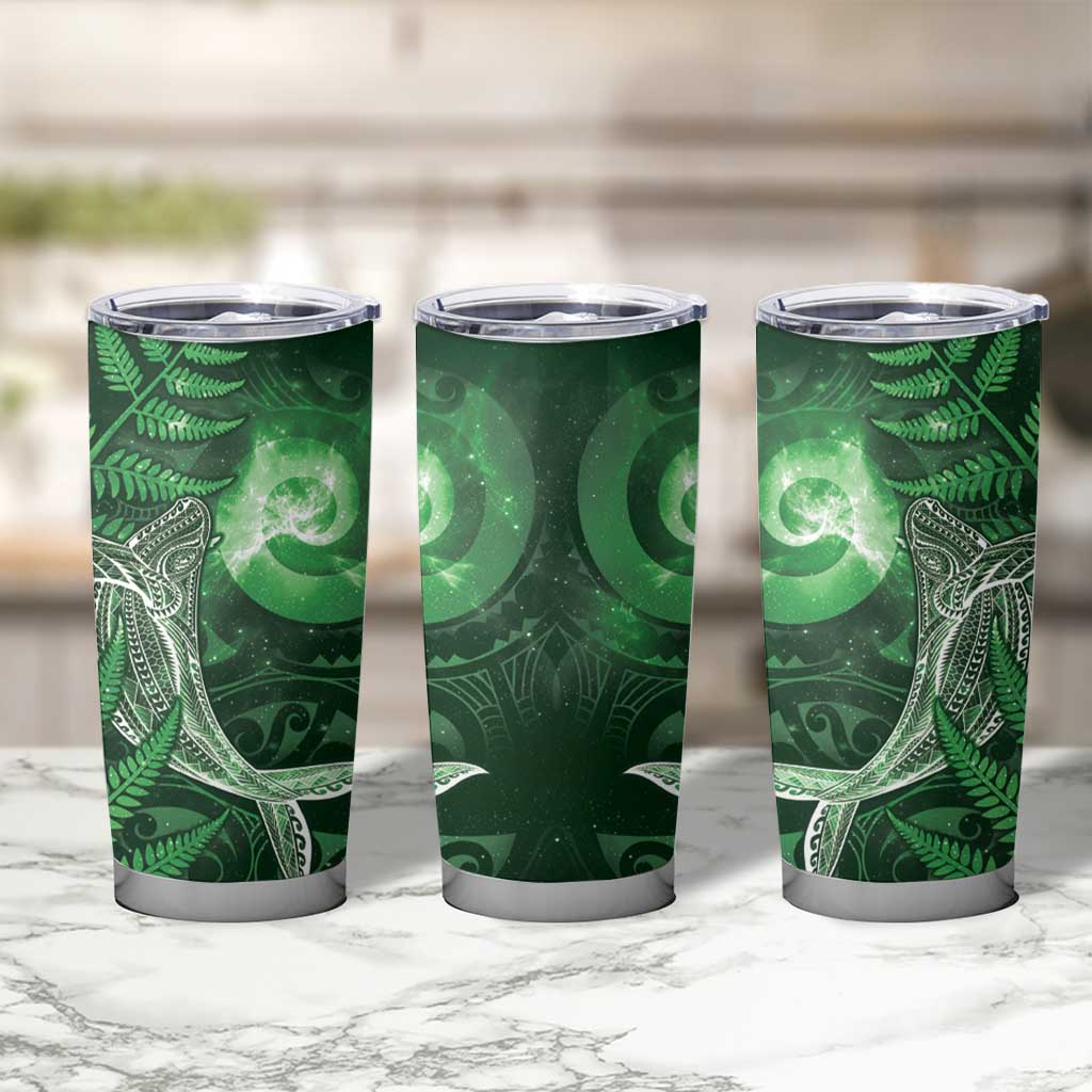 New Zealand Matariki Tumbler Cup Maori Koru With Humpback Whale Green