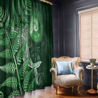 New Zealand Matariki Window Curtain Maori Koru With Humpback Whale Green LT05 - Polynesian Pride