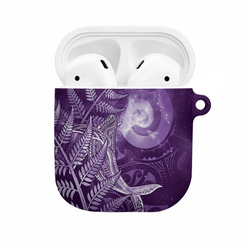 New Zealand Matariki AirPods Case Maori Koru With Humpback Whale Purple