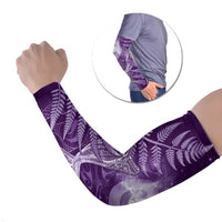 New Zealand Matariki Arm Sleeves Maori Koru With Humpback Whale Purple
