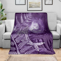New Zealand Matariki Blanket Maori Koru With Humpback Whale Purple LT05 - Polynesian Pride