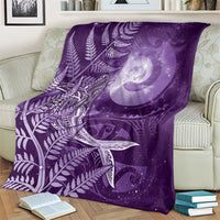New Zealand Matariki Blanket Maori Koru With Humpback Whale Purple LT05 - Polynesian Pride