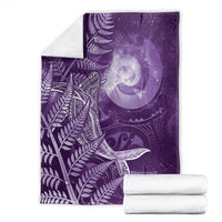 New Zealand Matariki Blanket Maori Koru With Humpback Whale Purple LT05 - Polynesian Pride