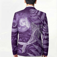 New Zealand Matariki Blazer Maori Koru With Humpback Whale Purple
