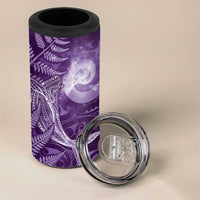 New Zealand Matariki 4 in 1 Can Cooler Tumbler Maori Koru With Humpback Whale Purple LT05 - Polynesian Pride