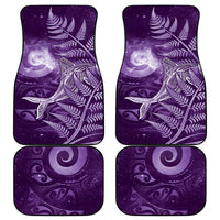 New Zealand Matariki Car Mats Maori Koru With Humpback Whale Purple