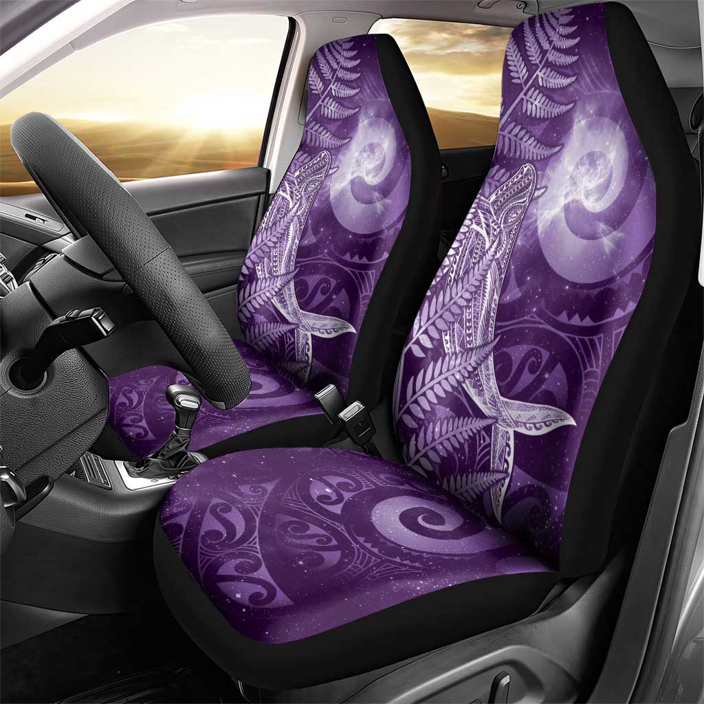 New Zealand Matariki Car Seat Cover Maori Koru With Humpback Whale Purple LT05 - Polynesian Pride