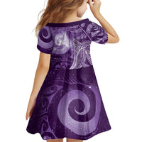 New Zealand Matariki Family Matching Mermaid Dress and Hawaiian Shirt Maori Koru With Humpback Whale Purple LT05 - Polynesian Pride