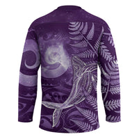 New Zealand Matariki Hockey Jersey Maori Koru With Humpback Whale Purple LT05 - Polynesian Pride
