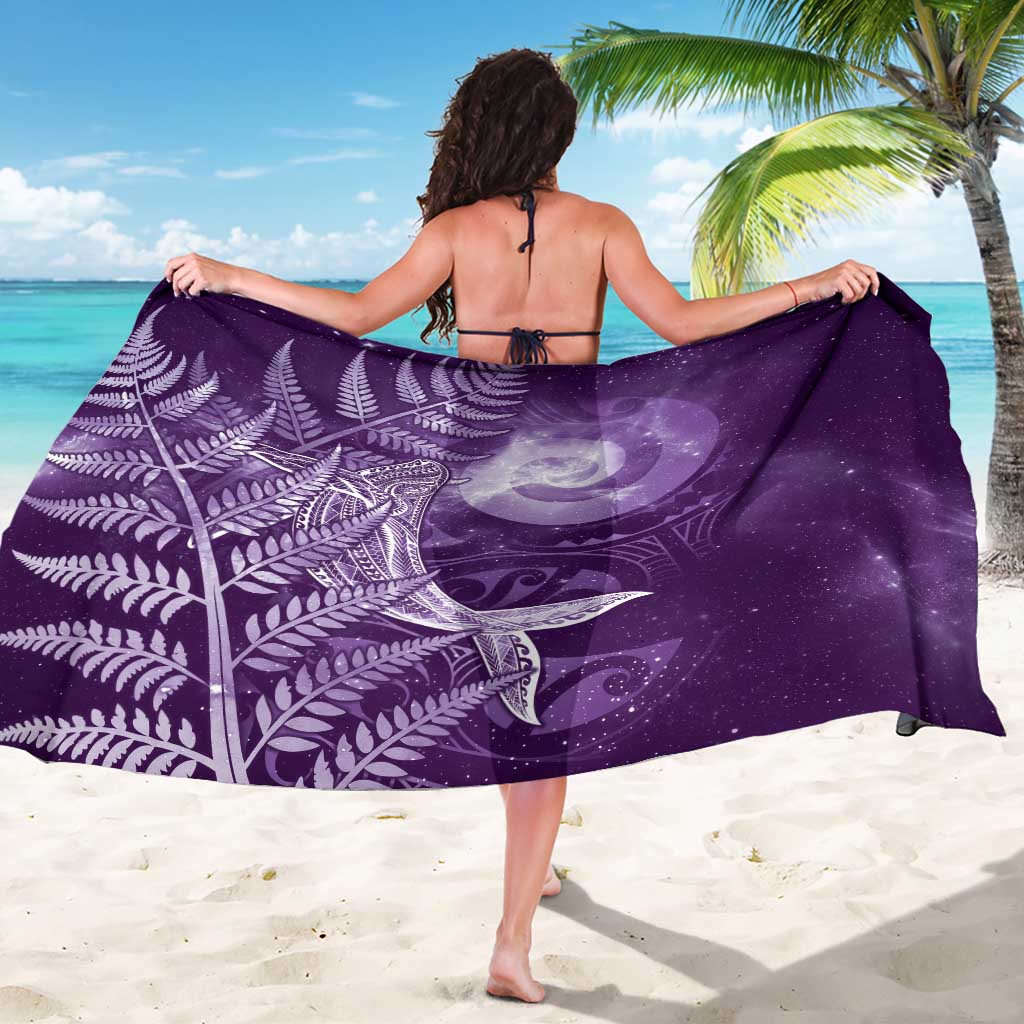 New Zealand Matariki Sarong Maori Koru With Humpback Whale Purple
