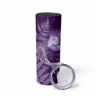New Zealand Matariki Skinny Tumbler Maori Koru With Humpback Whale Purple LT05 - Polynesian Pride