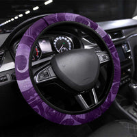 New Zealand Matariki Steering Wheel Cover Maori Koru With Humpback Whale Purple
