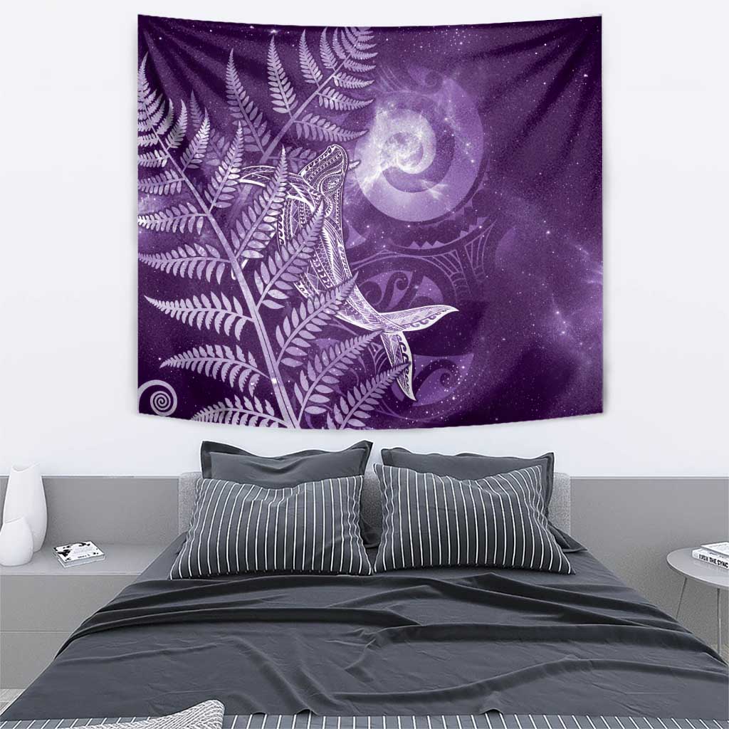 New Zealand Matariki Tapestry Maori Koru With Humpback Whale Purple
