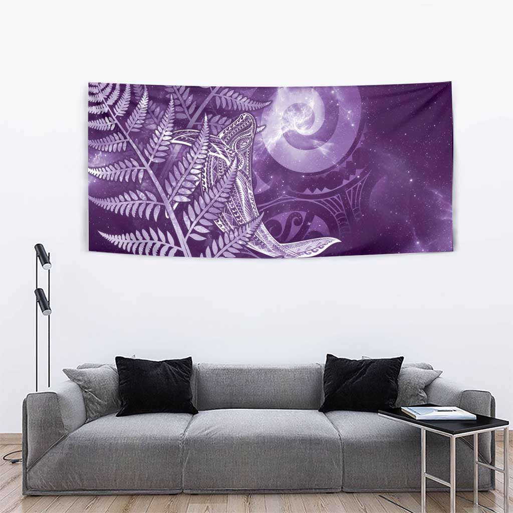 New Zealand Matariki Tapestry Maori Koru With Humpback Whale Purple