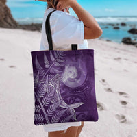 New Zealand Matariki Tote Bag Maori Koru With Humpback Whale Purple