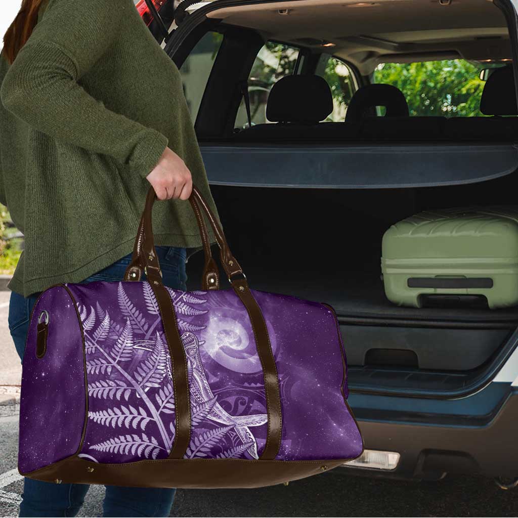 New Zealand Matariki Travel Bag Maori Koru With Humpback Whale Purple LT05 - Polynesian Pride