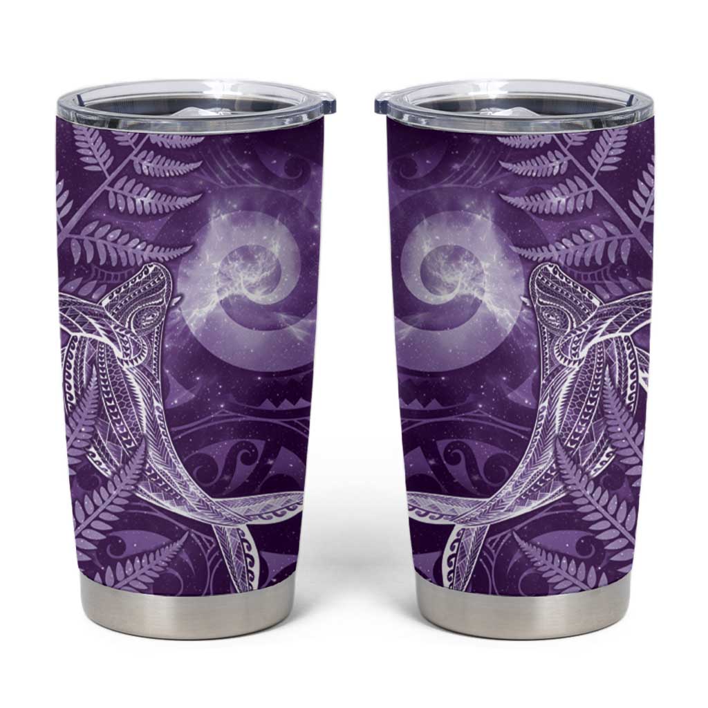 New Zealand Matariki Tumbler Cup Maori Koru With Humpback Whale Purple LT05 Purple - Polynesian Pride