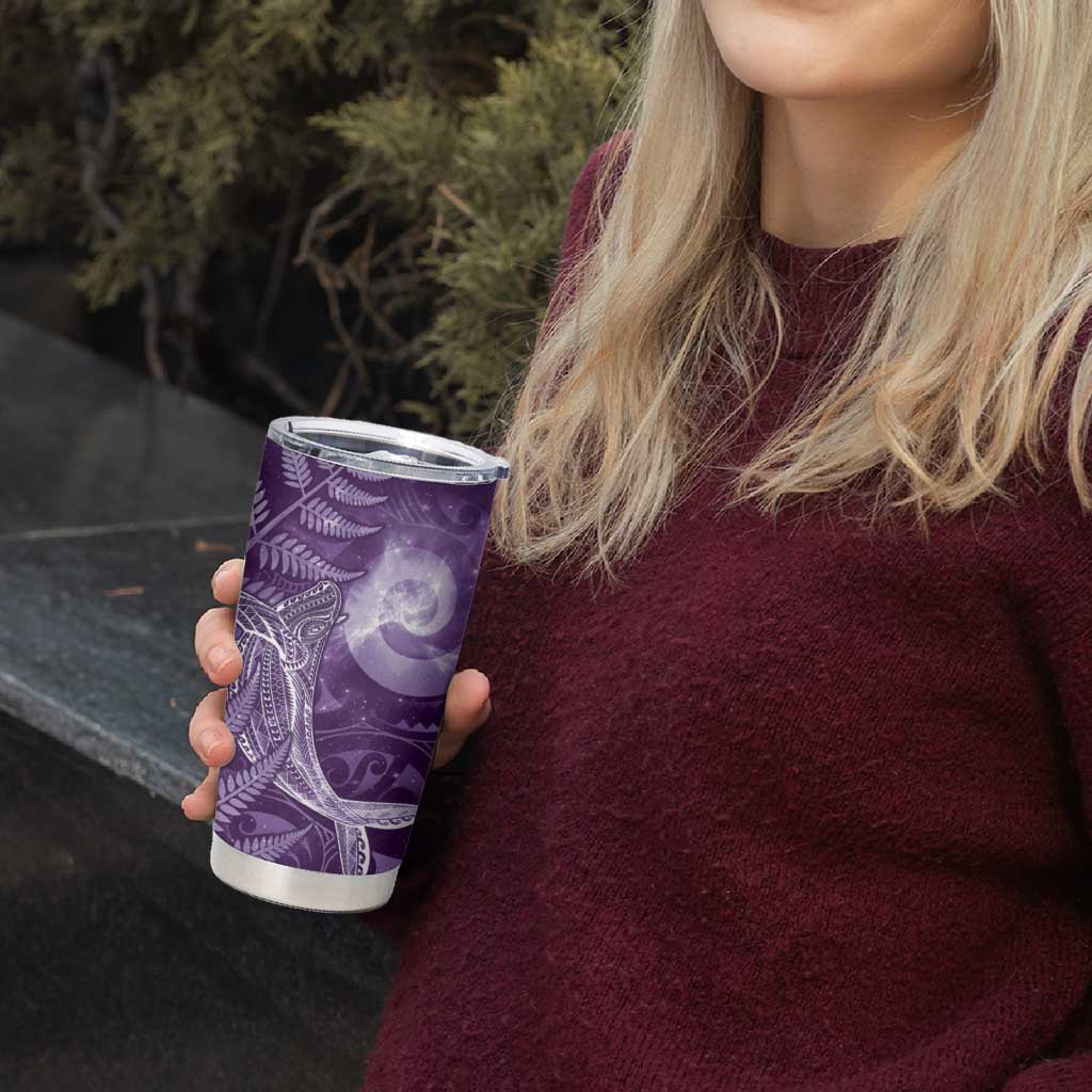 New Zealand Matariki Tumbler Cup Maori Koru With Humpback Whale Purple LT05 - Polynesian Pride