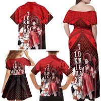 The First King Of Tonga Family Matching Off Shoulder Maxi Dress and Hawaiian Shirt Tongan Pride LT05 - Polynesian Pride