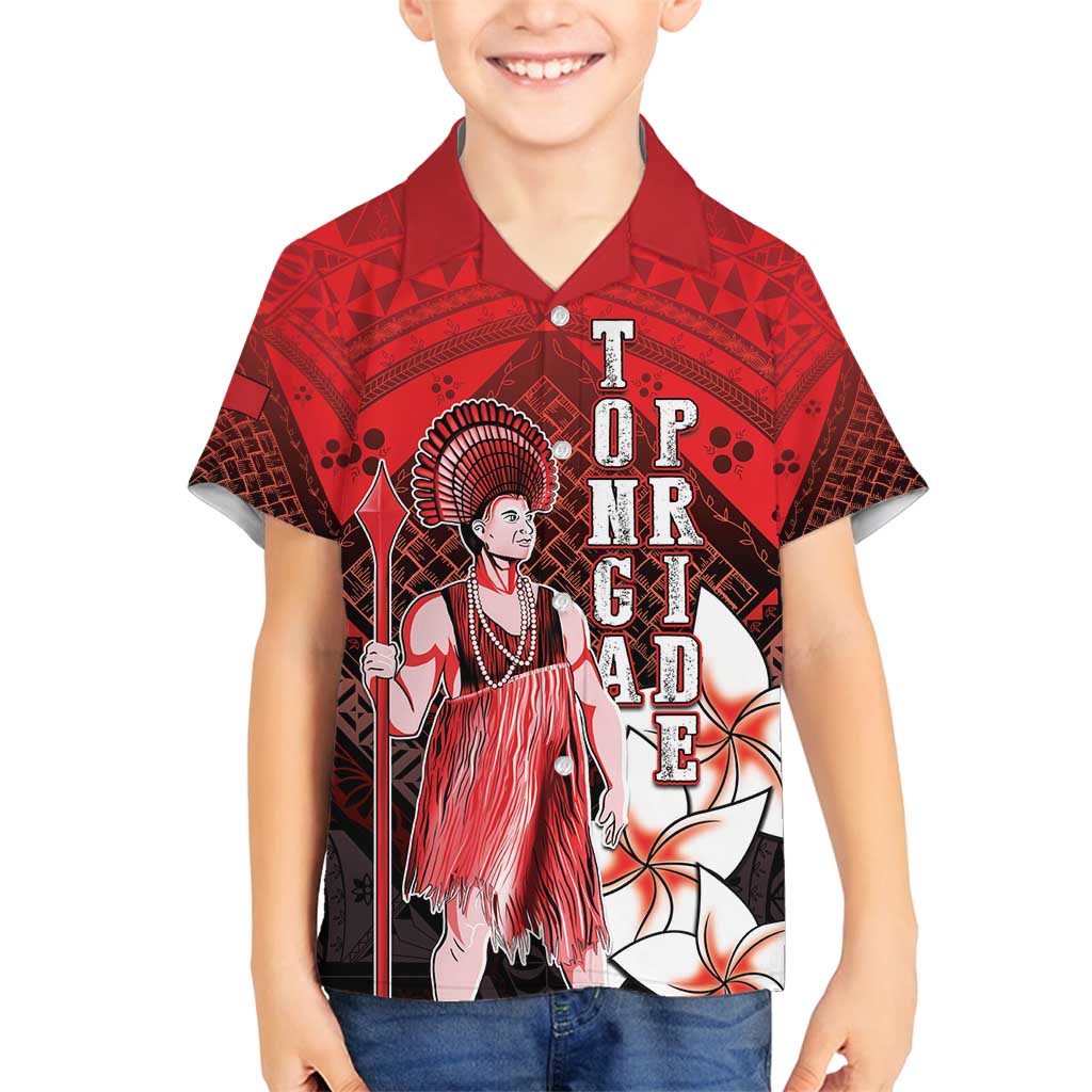 The First King Of Tonga Family Matching Summer Maxi Dress and Hawaiian Shirt Tongan Pride LT05 Son's Shirt Red - Polynesian Pride