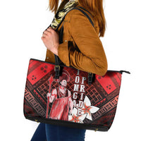 The First King Of Tonga Leather Tote Bag Tongan Pride