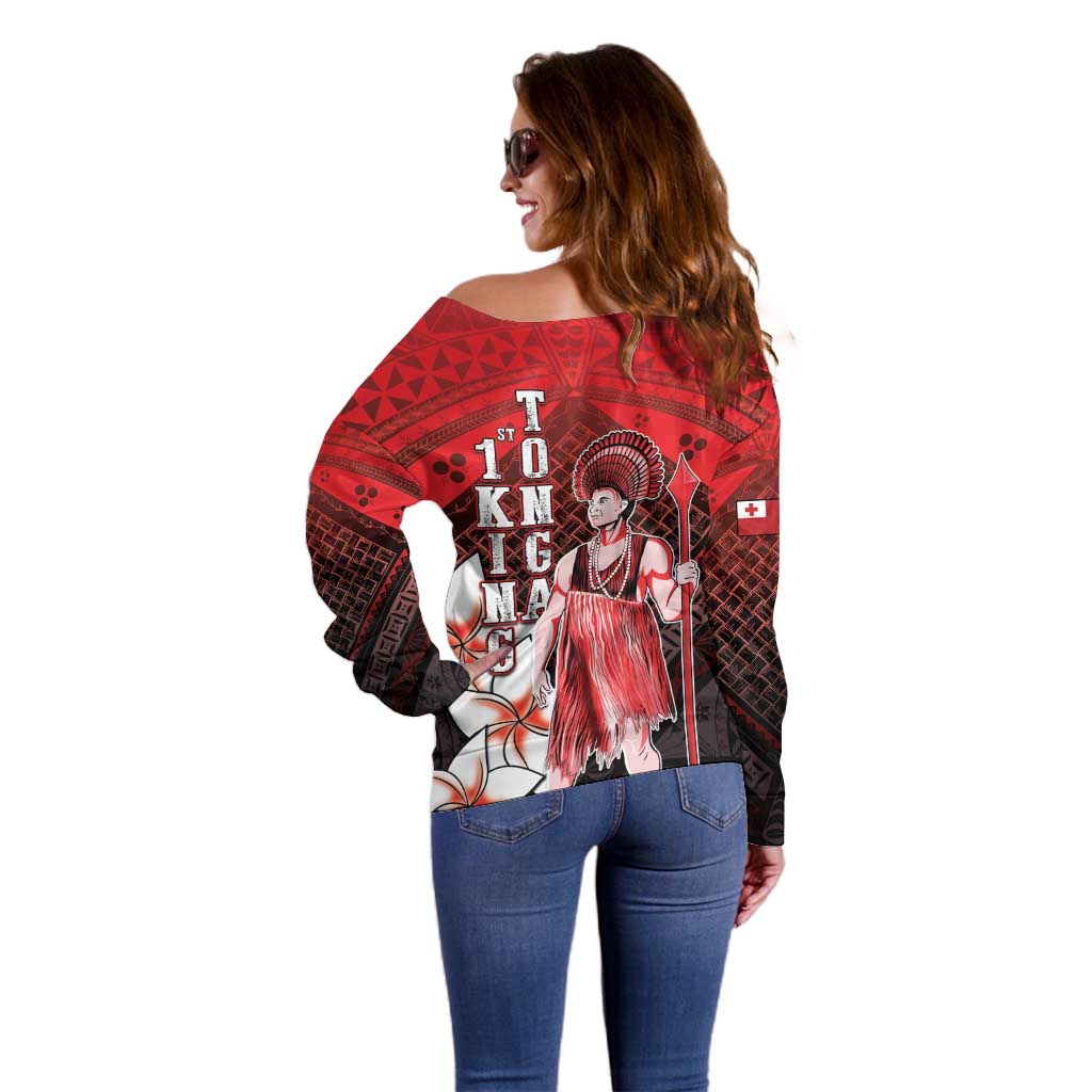 The First King Of Tonga Off Shoulder Sweater Tongan Pride