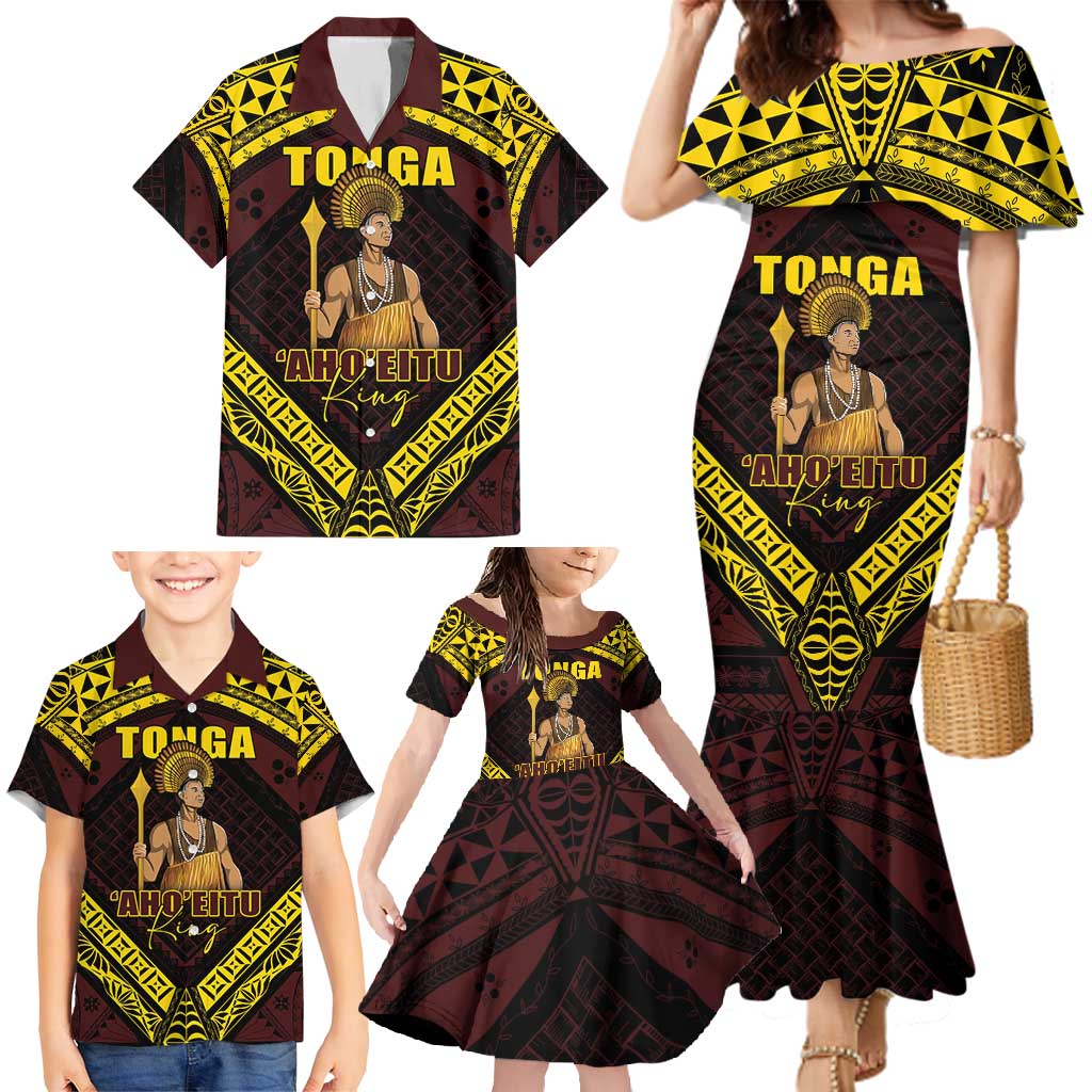 Tonga First King Family Matching Mermaid Dress and Hawaiian Shirt Ahoeitu Know Your Roots LT05 - Polynesian Pride