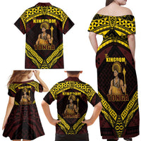 Tonga First King Family Matching Off Shoulder Maxi Dress and Hawaiian Shirt Ahoeitu Know Your Roots LT05 - Polynesian Pride