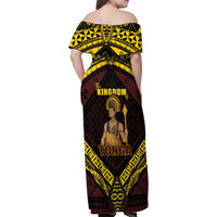 Tonga First King Family Matching Off Shoulder Maxi Dress and Hawaiian Shirt Ahoeitu Know Your Roots LT05 - Polynesian Pride