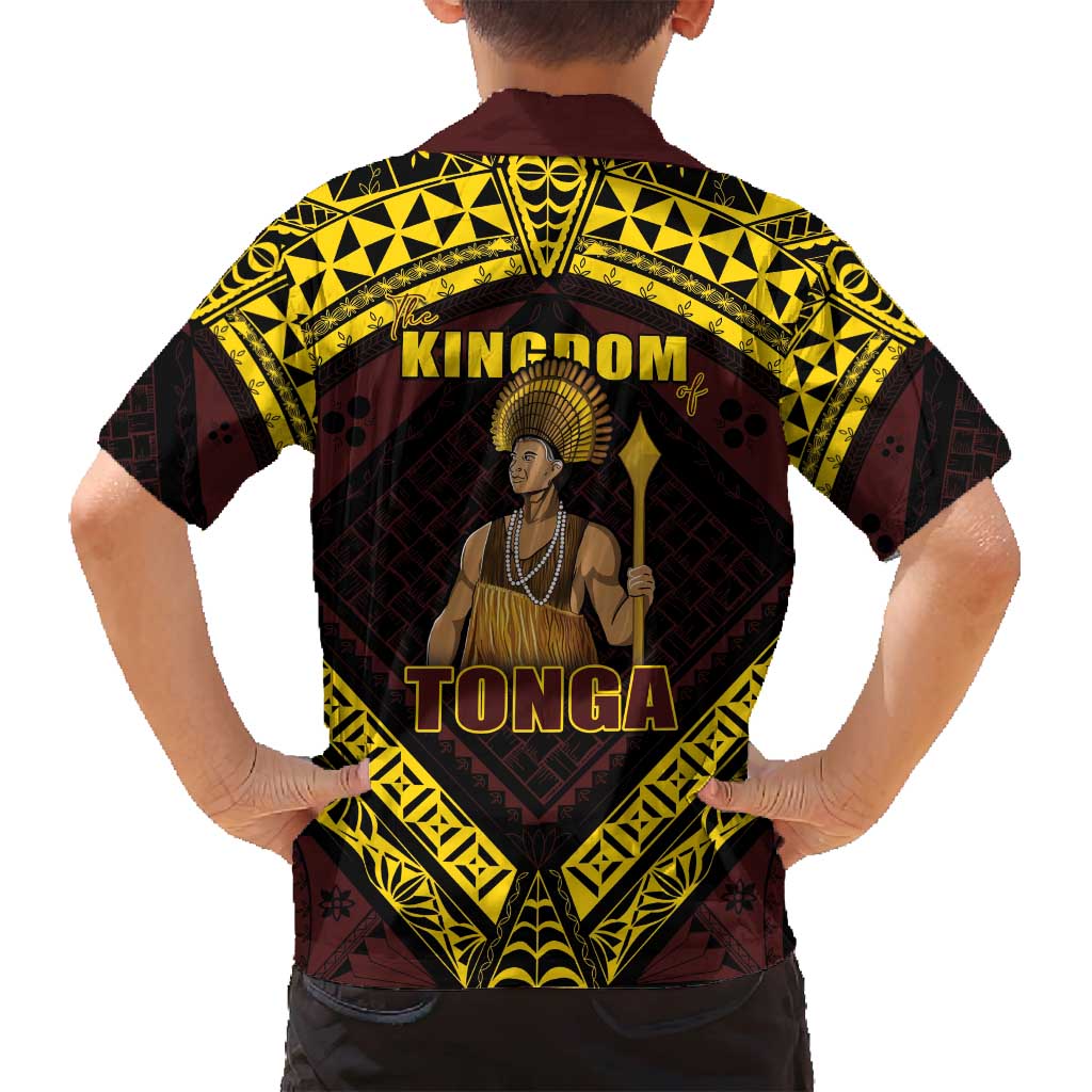 Tonga First King Family Matching Off Shoulder Short Dress and Hawaiian Shirt Ahoeitu Know Your Roots LT05 - Polynesian Pride