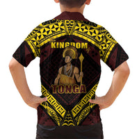 Tonga First King Family Matching Short Sleeve Bodycon Dress and Hawaiian Shirt Ahoeitu Know Your Roots LT05 - Polynesian Pride