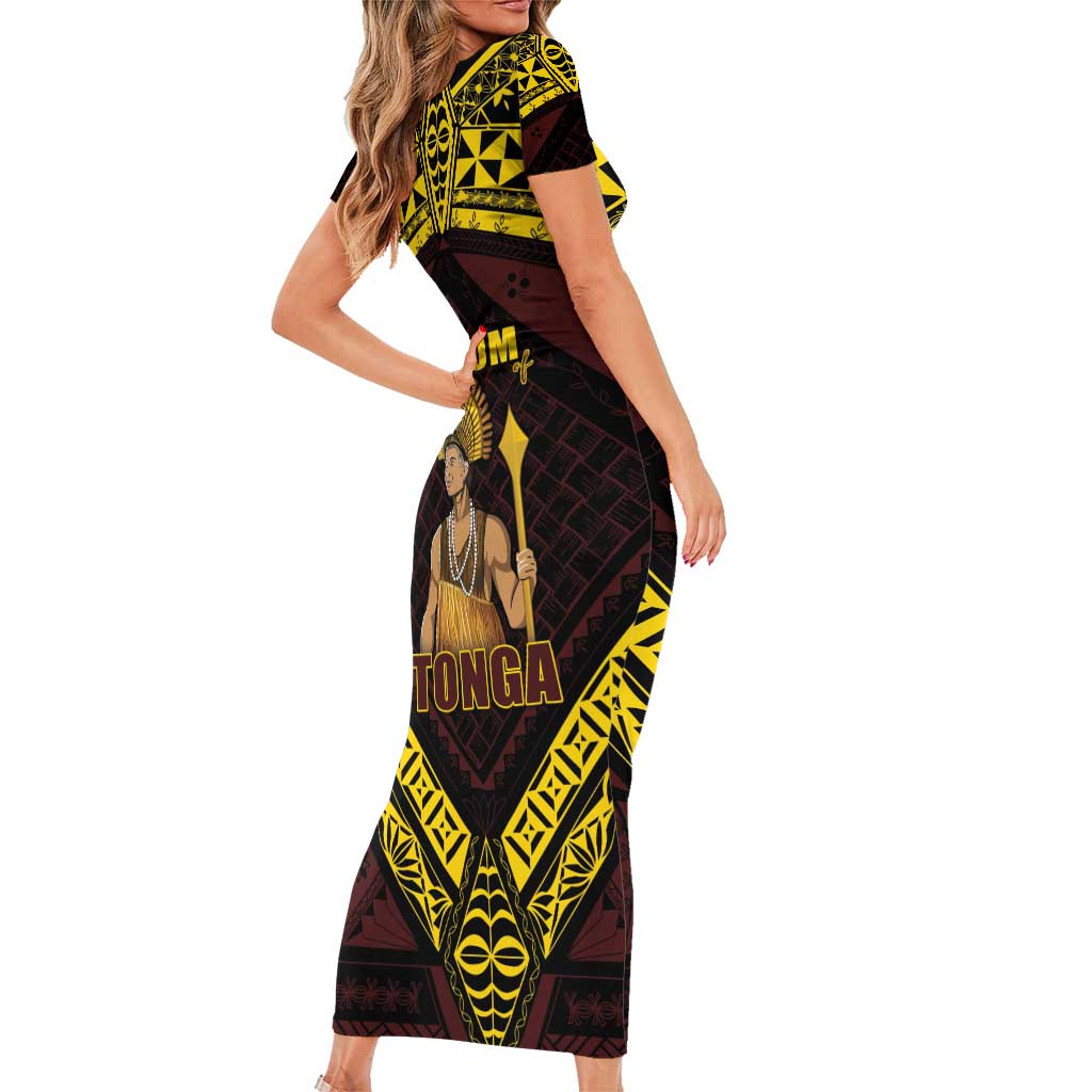 Tonga First King Family Matching Short Sleeve Bodycon Dress and Hawaiian Shirt Ahoeitu Know Your Roots LT05 - Polynesian Pride