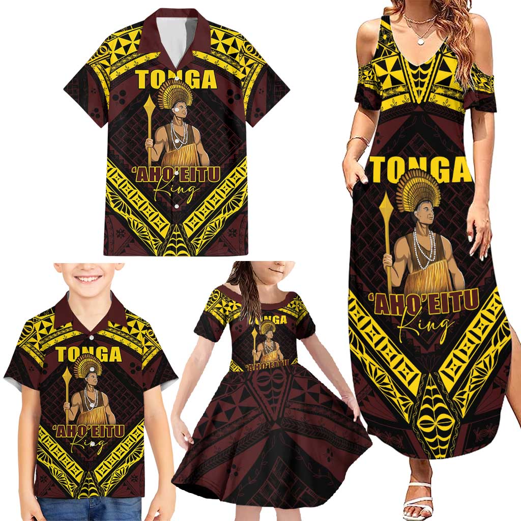 Tonga First King Family Matching Summer Maxi Dress and Hawaiian Shirt Ahoeitu Know Your Roots LT05 - Polynesian Pride