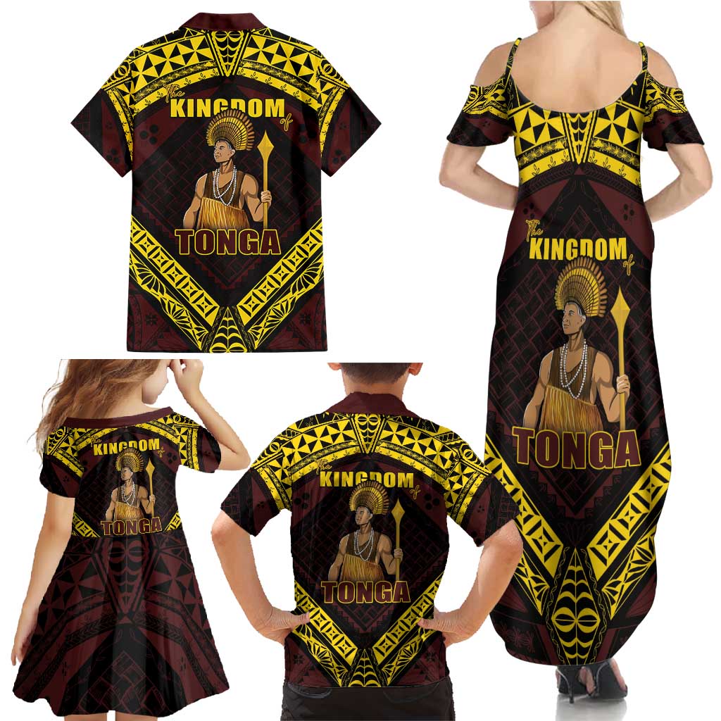 Tonga First King Family Matching Summer Maxi Dress and Hawaiian Shirt Ahoeitu Know Your Roots LT05 - Polynesian Pride