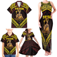 Tonga First King Family Matching Tank Maxi Dress and Hawaiian Shirt Ahoeitu Know Your Roots LT05 - Polynesian Pride