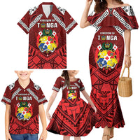 Tonga Emancipation Day Family Matching Mermaid Dress and Hawaiian Shirt Tongan Kupesi Pattern LT05 - Polynesian Pride