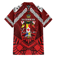 Tonga Emancipation Day Family Matching Off The Shoulder Long Sleeve Dress and Hawaiian Shirt Tongan Kupesi Pattern LT05 - Polynesian Pride