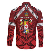 Tonga Emancipation Day Family Matching Off The Shoulder Long Sleeve Dress and Hawaiian Shirt Tongan Kupesi Pattern LT05 - Polynesian Pride