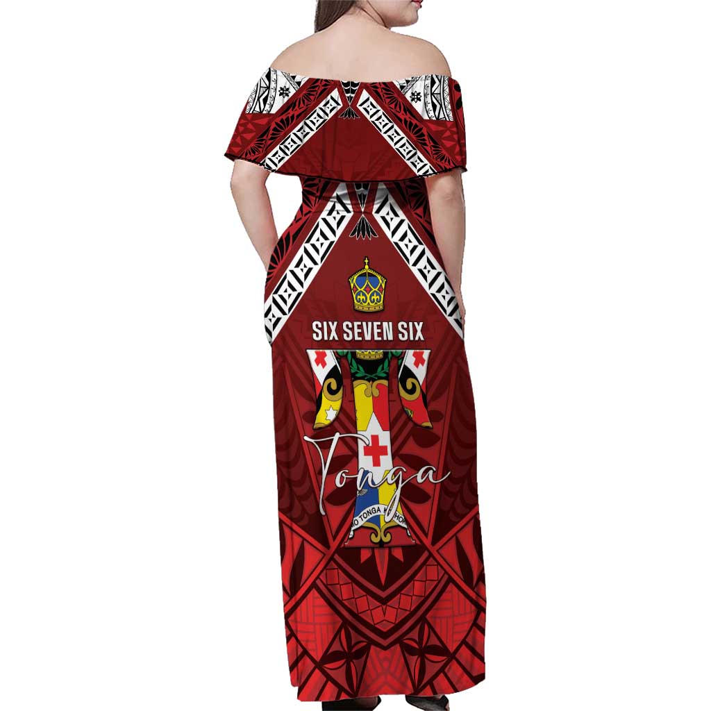 Tonga Emancipation Day Family Matching Off Shoulder Maxi Dress and Hawaiian Shirt Tongan Kupesi Pattern LT05 - Polynesian Pride